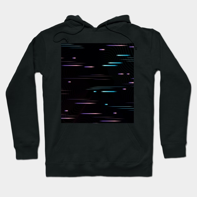 Neon Glitch Futuristic Hoodie by edmproject